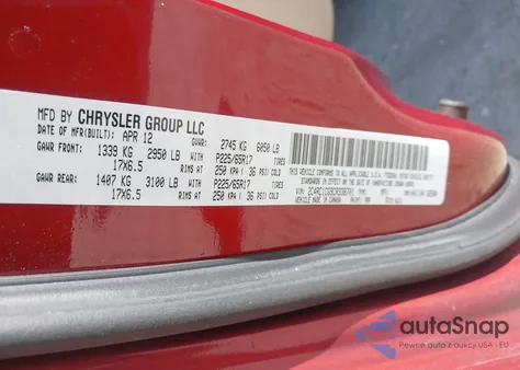 2012 Chrysler Town & Country Touring-L from USA, damaged, VIN 2C4RC1CG9CR338701